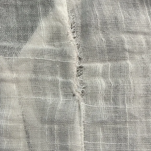 Free People Greta Gauze Top M Ivory Button Front Bell Sleeves Lightweight Sheer - Picture 13 of 15